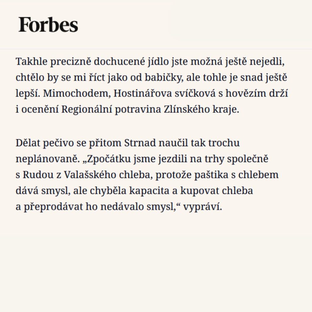 Hitem je Strnadovo pečivo a hotová jídla