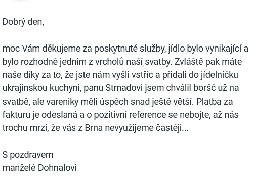 reference - svatební catering